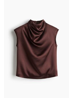 H&M - Women Red Cowl-Neck Satin Top