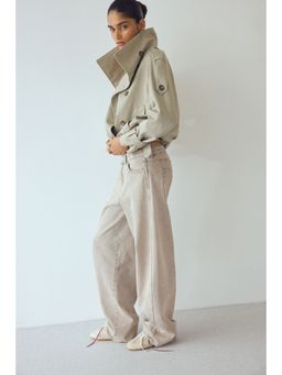 H&M - Women Beige Baggy High Jeans