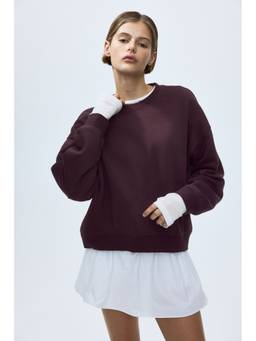 H&M - Women Red Print-Motif Sweatshirt