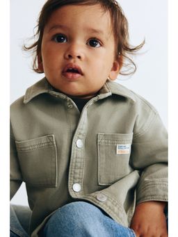 H&M - Boys Green Cotton Twill Overshirt