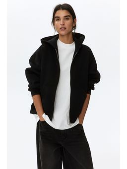 H&M - Women Black Zip-Through Hoodie