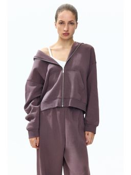 H&M - Women Purple Zip-Through Hooded Jacket