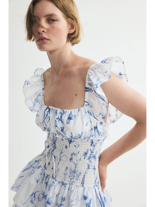hnm dresses Buy H&M Women White Smocked-Waist Dress (XS) Online Fitted bodice with princess Size:21.5 37/38 Sweater 2025week19 Backless Beach Wedding Dress