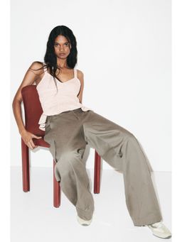 H&M - Women Pink Denim Peplum Top