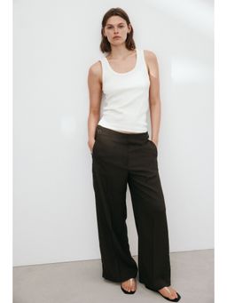 H&M - Women Brown Wide Tailored Trousers