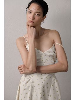 H&M - Women White Strappy Flared-Skirt Dress