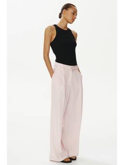 H&M - Women Pink Wide Belted Trousers