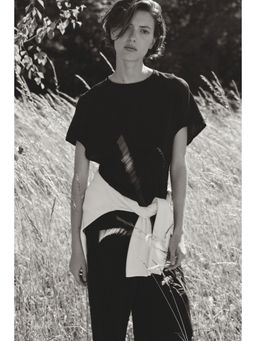 H&M - Women Black Crinkled Top