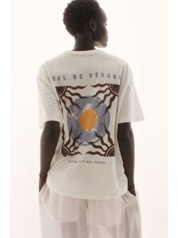 H&M - Women White Oversized Printed T-Shirt