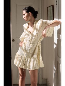 H&M - Women Beige Tie-Belt Shirt Dress