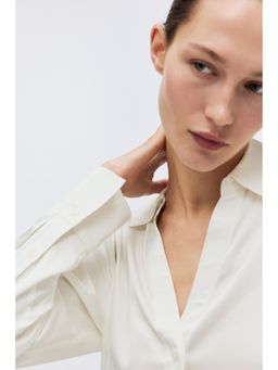 H&M - Women White V-Neck Blouse