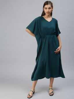 SHOWOFF - Women Solid Green Empire Dress