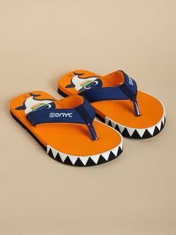 Hopscotch - Orange Fierce Shark Flipflops