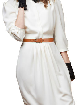 Tommy Hilfiger - Romillya Women Leather Casual Belt - Tan