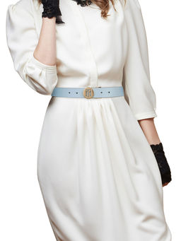 Tommy Hilfiger - Adelin Women Leather Reversible Belt - Powder Blue & Navy