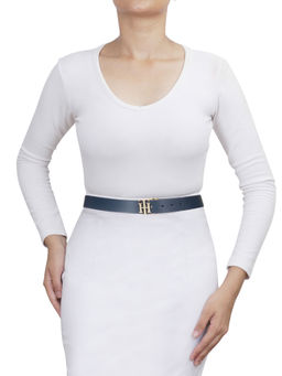 Tommy Hilfiger - Women Josephine Reversible Belt - Navy & Off White