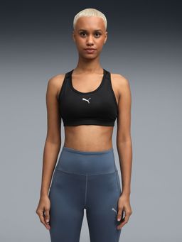 Puma - 4Keeps Women's Sweat-Wicking Mid Impact Black Bra