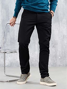 WROGN - Men Black Slim Fit Casual Trouser