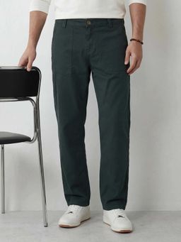 WROGN - Men Green Solid Loose Fit Trouser