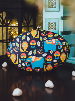 NR by Nidhi Rathi - Printed Navy Blue Clutch