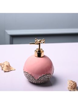 Voncasa - Ceramic Glossy Pink color Soap Dispenser (300ml)