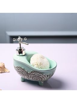 Voncasa - Ceramic Glossy Teal Green color Soap Dispenser (300ml)