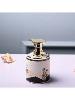 Voncasa - Ceramic Glossy Off White color Soap Dispenser (500ml)