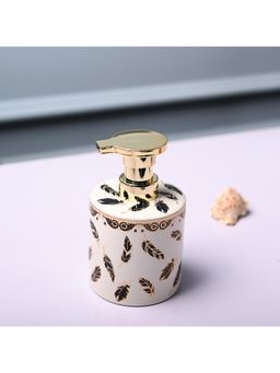 Voncasa - Ceramic Glossy Off White color Soap Dispenser (500ml)