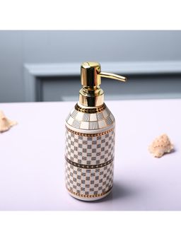 Voncasa - Ceramic Glossy Off white color Soap Dispenser (750ml)