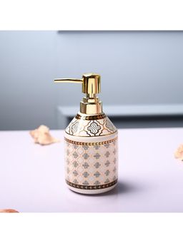 Voncasa - Ceramic Glossy Off White color Soap Dispenser (550ml)