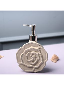 Voncasa - Ceramic Matte Cream color Soap Dispenser (500ml)