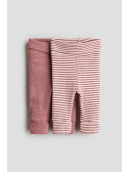 H&M - Kids Pink 2-Pack Room-To-Grow Leggings