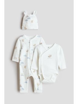 H&M - Kids White 3-Piece Cotton Set