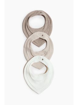 H&M - Kids White 3-Pack Triangular Cotton Bibs