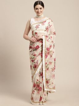 VAIRAGEE - Floral Gotta Patti Celebrity Saree with Unstitched Blouse
