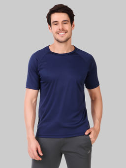 Vector X - Navy Polyester Regular Fit Sports T-shirt For Men