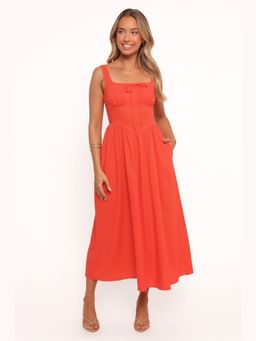 Petal & Pup - Coral Kinslee Midi Dress