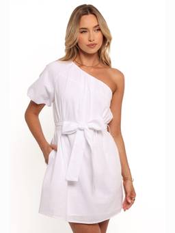 Petal & Pup - White Dylan One Shoulder Mini Dress