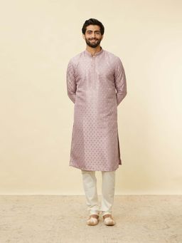 Manyavar - Purple Art Silk Embroidered Kurta with Pyjama (Set of 2)