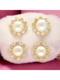 Sri Jagdamba Pearls - Caralin Pearl Earrings Pack Of 2