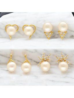Sri Jagdamba Pearls - Zuri Pearl Earrings Pack Of 4