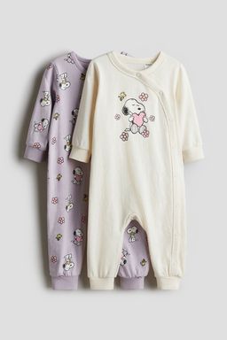H&M - Boys Purple 2-Pack Printed Pyjamas