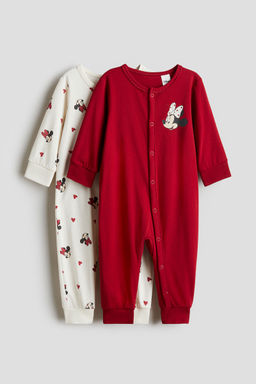 H&M - Boys Red 2-Pack Printed Pyjamas