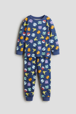 H&M - Boys Blue Printed Cotton Jersey Pyjamas