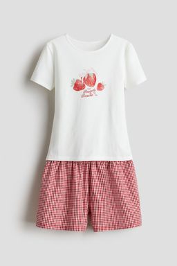 H&M - Girls Red Print-Motif Pyjamas