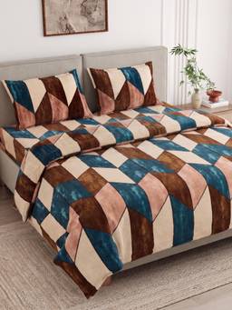 Haus & Kinder - Multi-Color Floral Print Polyester Bedsheet with Pillow Covers