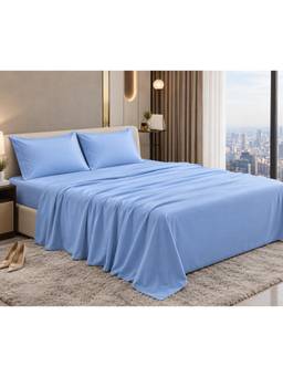 BAJO'S - Multi-Color Cotton Satin Bedsheet with Pillow Covers