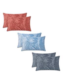 MORADO - Multi-Color Premium Glace Microfibre Pillow Covers (Pack of 6)
