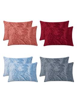MORADO - Multi-Color Premium Glace Microfibre Pillow Covers (Pack of 8)