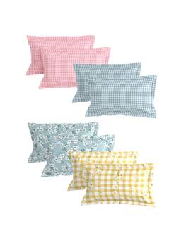 MORADO - Multi-Color Premium Glace Microfibre Pillow Covers (Pack of 8)